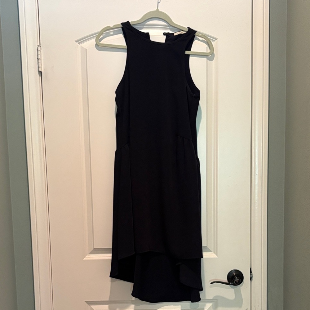 Pleione Elegant Navy Blue High Low Dress
